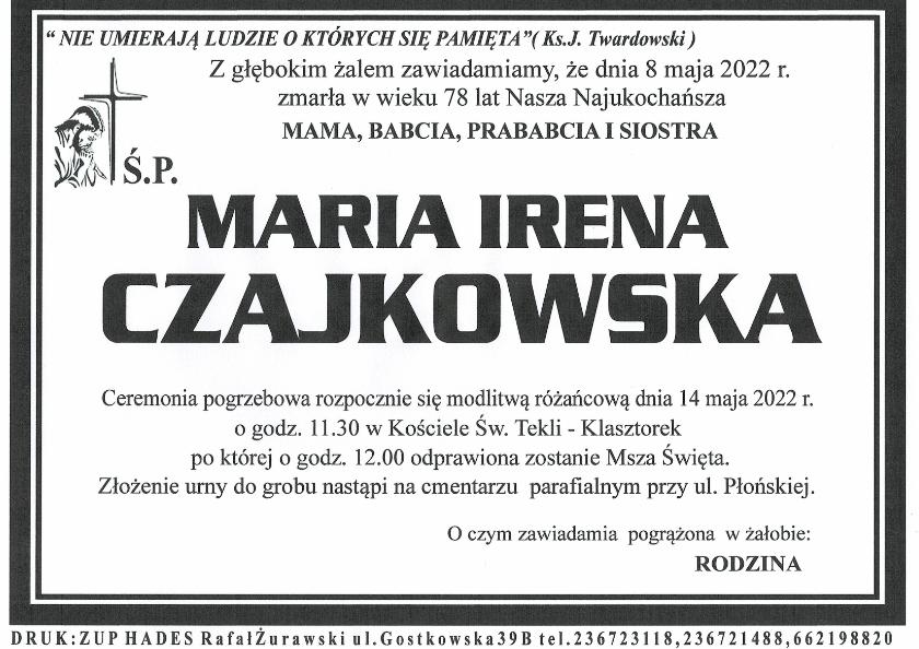 MARIA IRENA CZAJKOWSKA