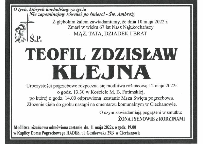 TEOFIL ZDZISŁAW KLEJNA