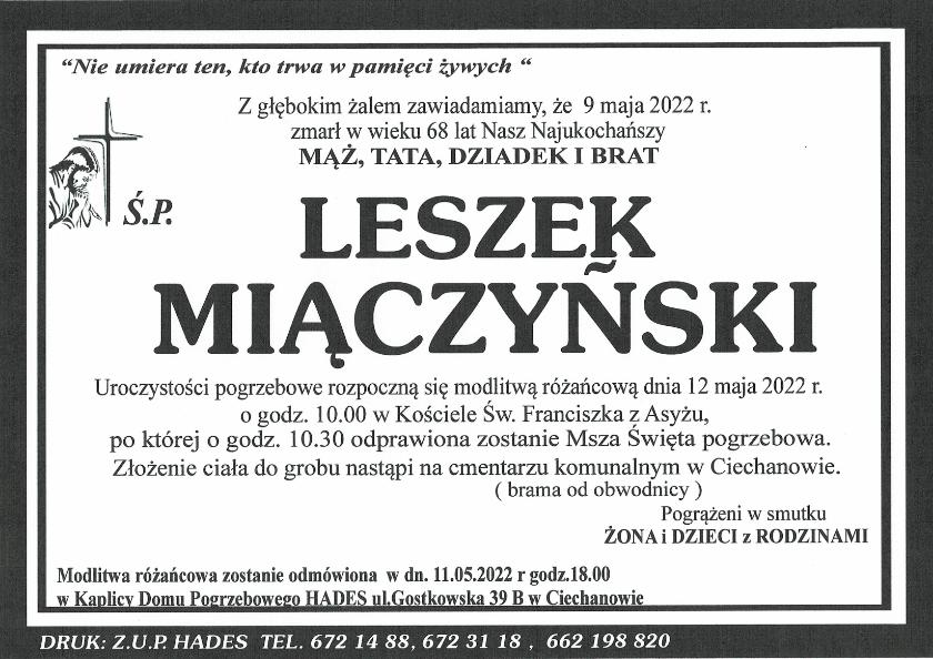 LESZEK MIĄCZYŃSKI