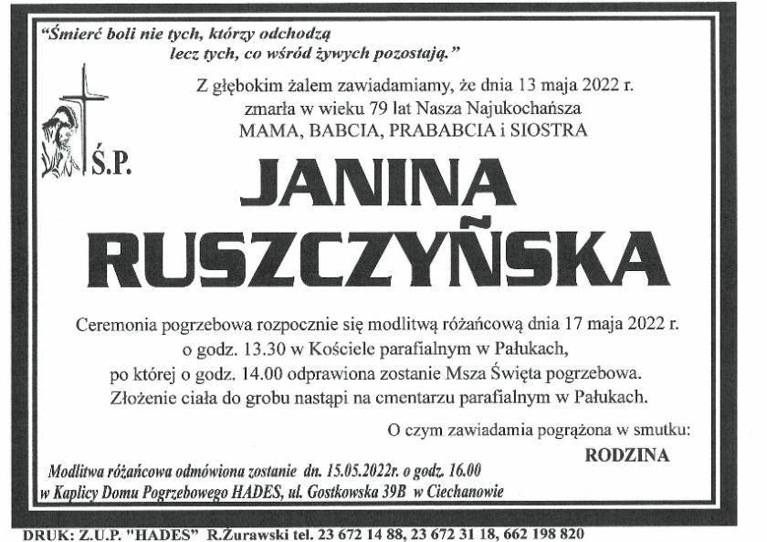 JANINA RUSZCZYŃSKA