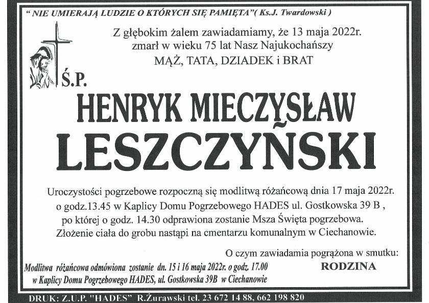 HENRYK MIECZYSŁAW LESZCZYŃSKI