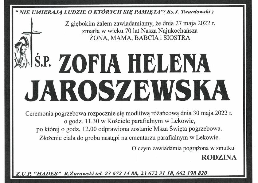 ZOFIA HELENA JAROSZEWSKA