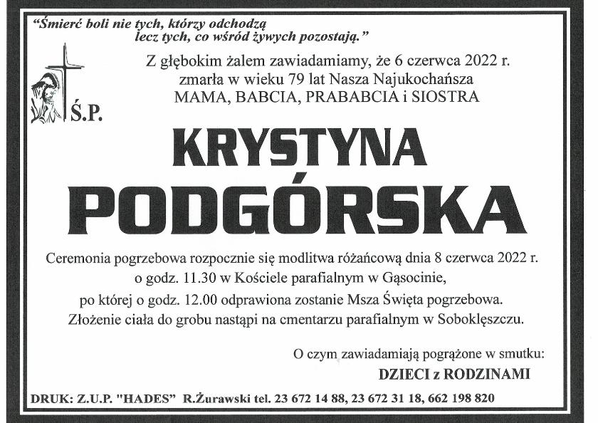 KRYSTYNA PODGÓRSKA