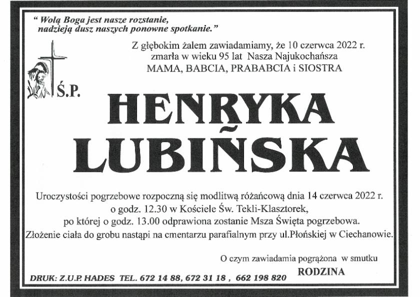 HENRYKA LUBIŃSKA