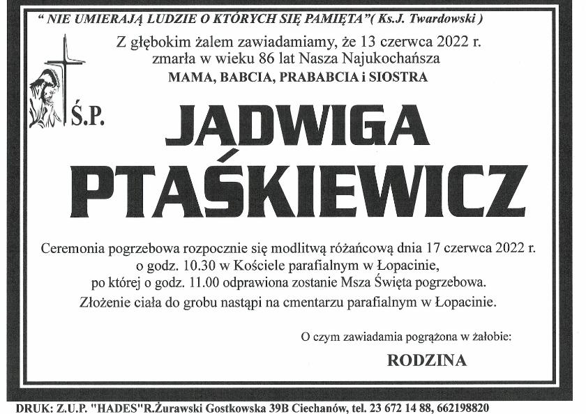 JADWIGA PTAŚKIEWICZ