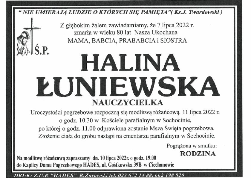HALINA ŁUNIEWSKA