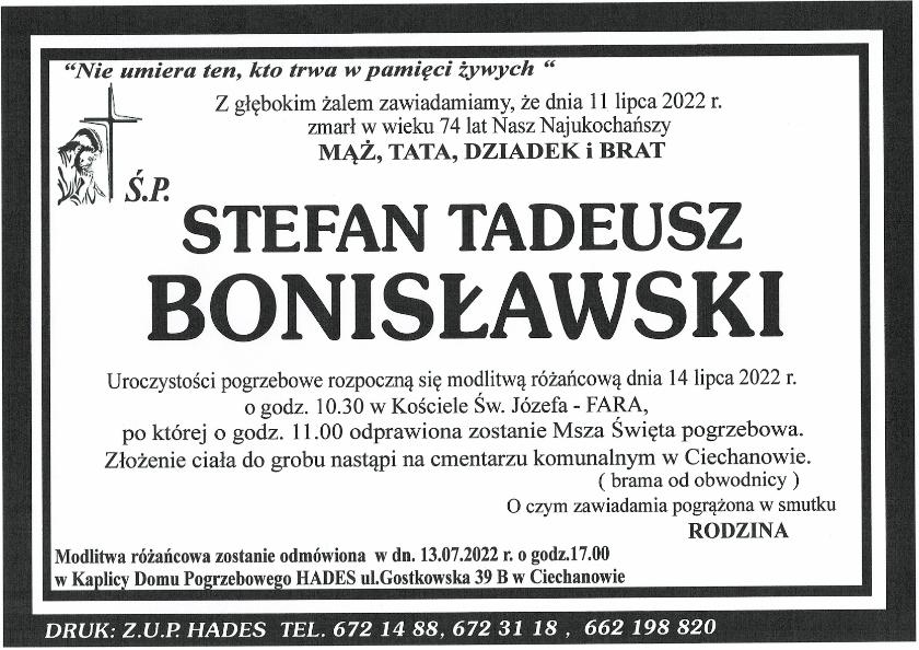 STEFAN TADEUSZ BONISŁAWSKI