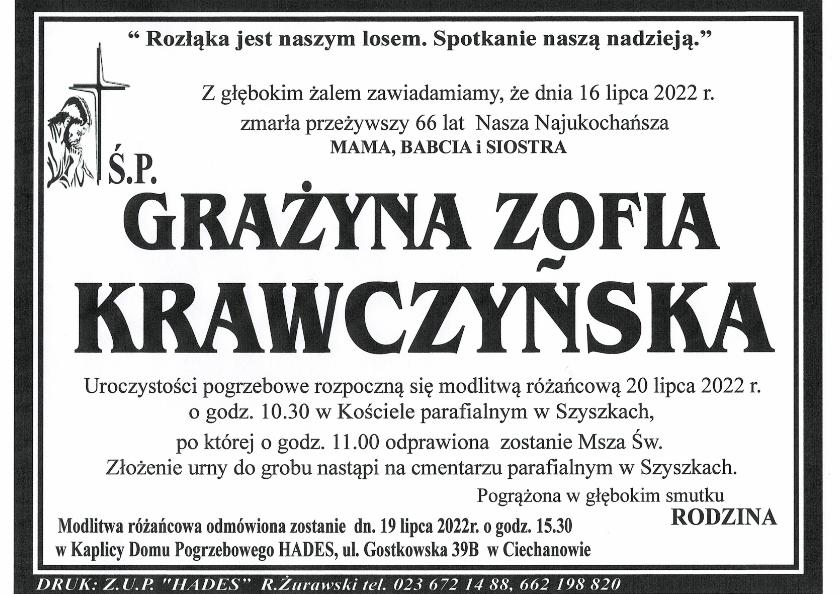 GRAŻYNA ZOFIA KRAWCZYŃSKA