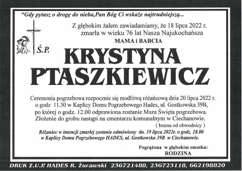 KRYSTYNA PTASZKIEWICZ`
