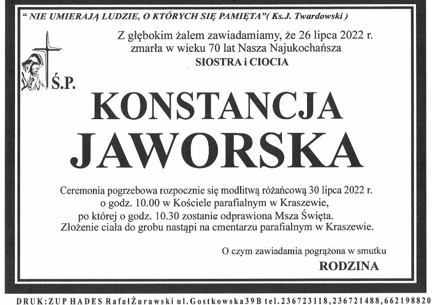 KONSTANCJA JAWORSKA