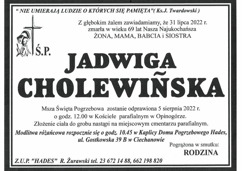 JADWIGA CHOLEWIŃSKA