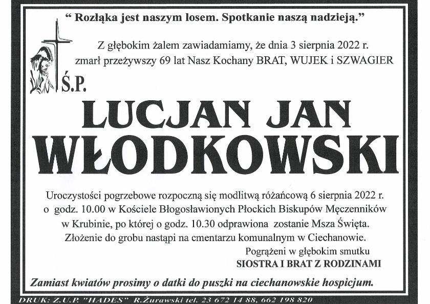 LUCJAN JAN WŁODKOWSKI
