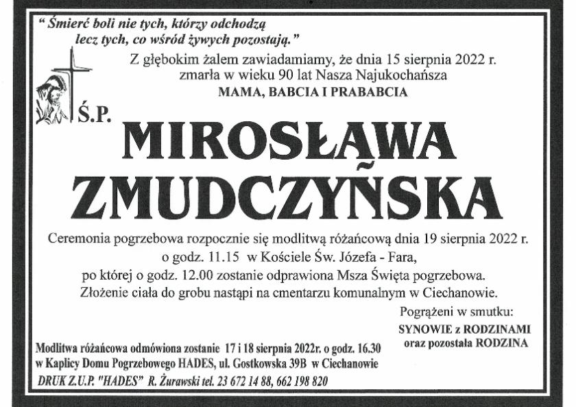 MIROSŁAWA ZMUDCZYŃSKA 