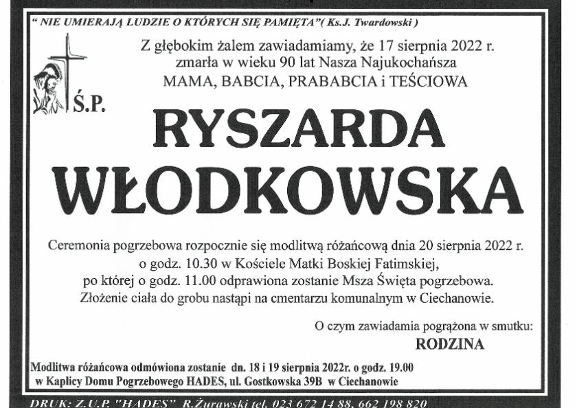 RYSZARDA WŁODKOWSKA