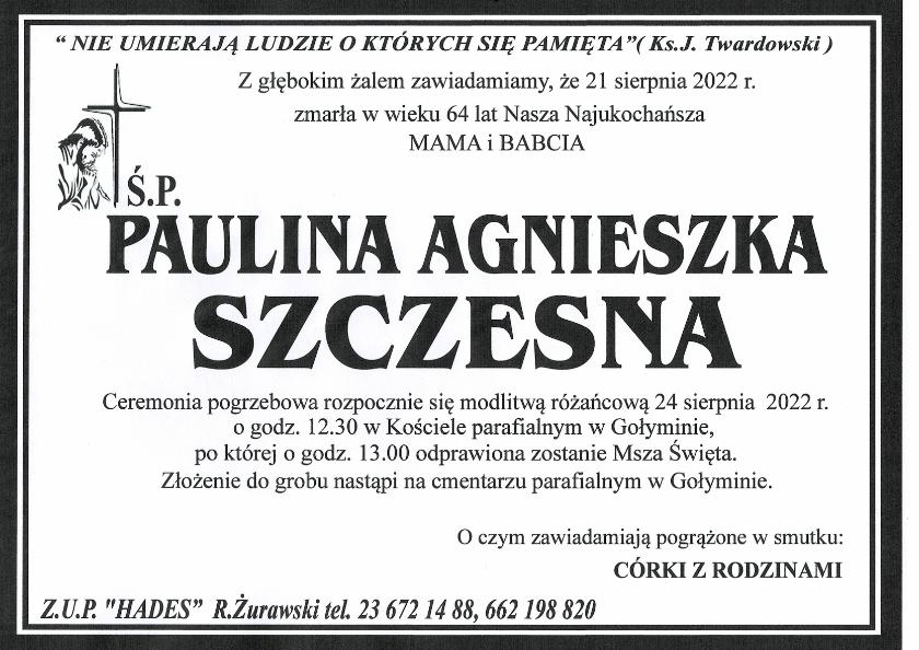 PAULINA AGNIESZKA SZCZESNA