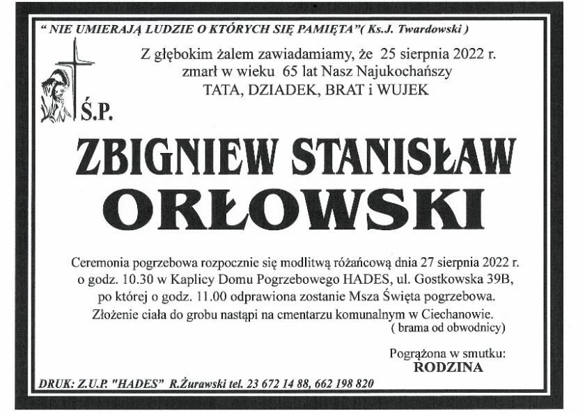 ZBIGNIEW STANISŁAW ORŁOWSKI