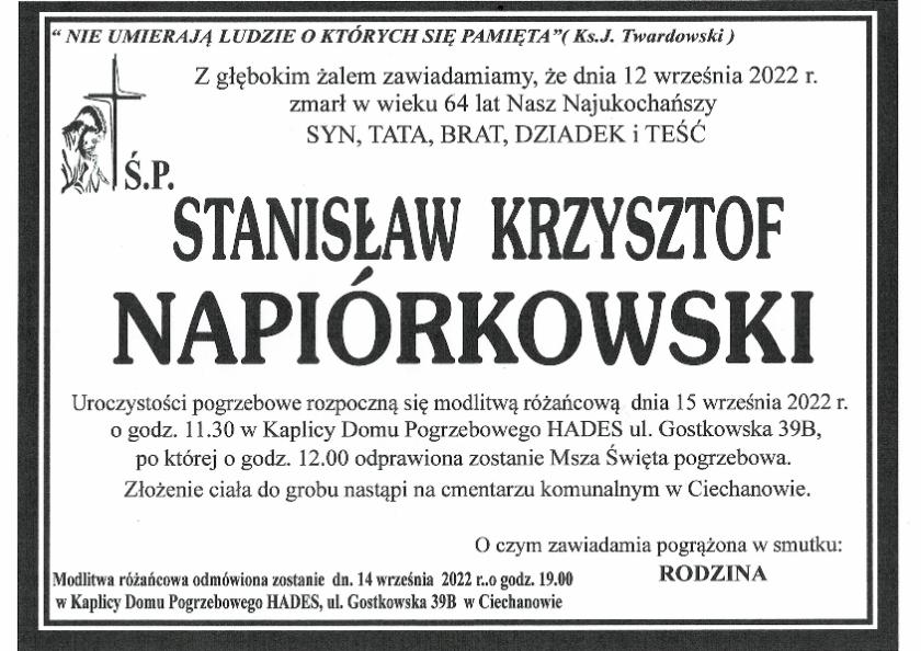 STANISŁAW KRZYSZTOF NAPIÓRKOWSKI