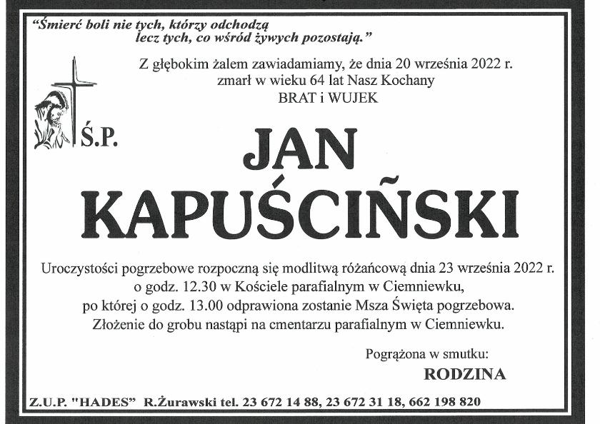 JAN KAPUŚCIŃSKI