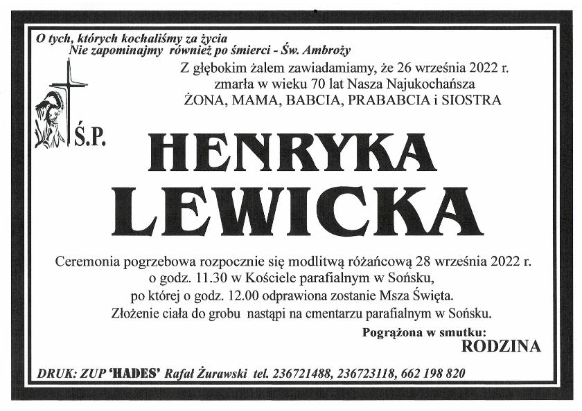 HENRYKA LEWICKA