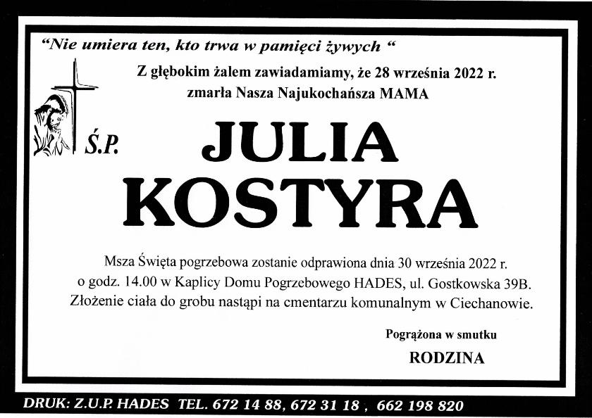 JULIA KOSTYRA