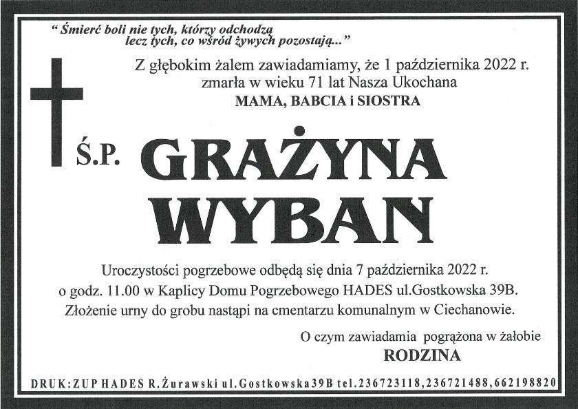 GRAŻYNA WYBAN 