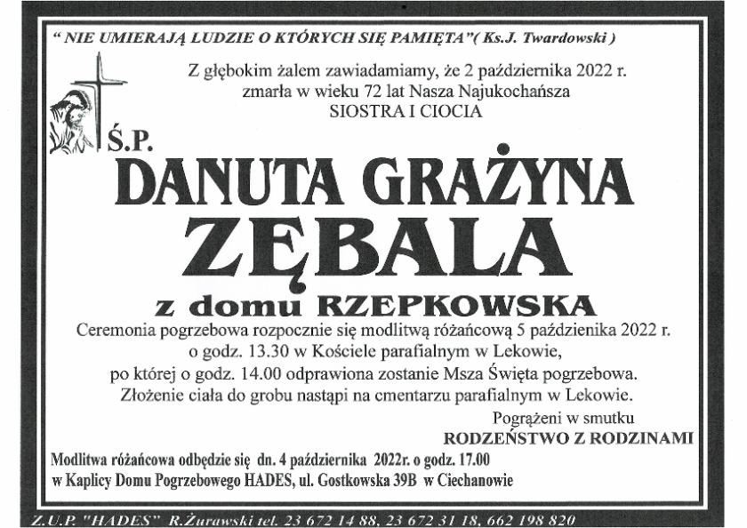 DANUTA GRAŻYNA ZĘBALA