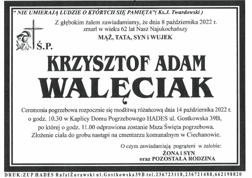 KRZYSZTOF ADAM WALĘCIAK
