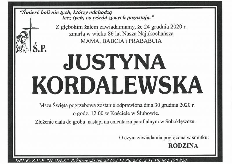 JUSTYNA KORDALEWSKA