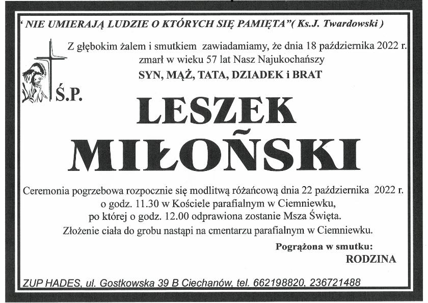 LESZEK MIŁOŃSKI 
