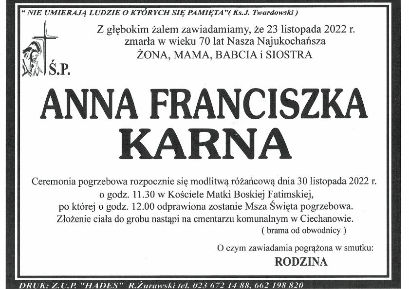 ANNA FRANCISZKA KARNA