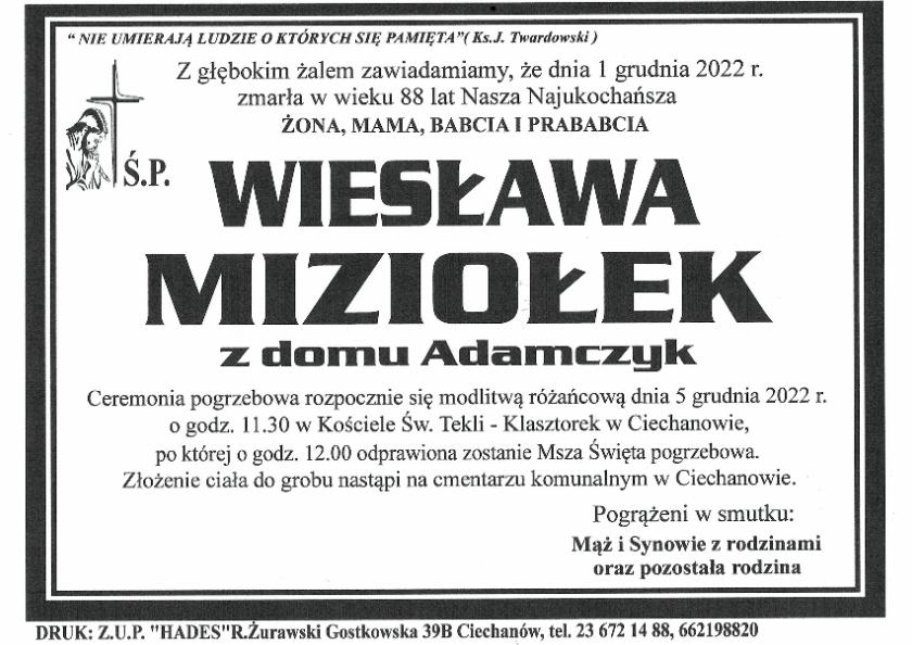 WIESŁAWA MIZIOŁEK