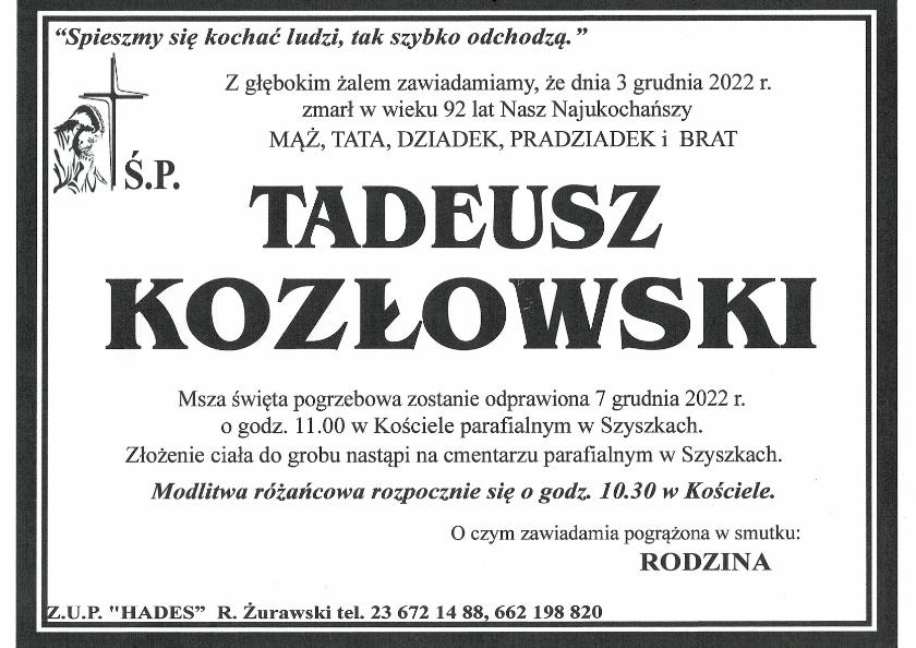 TADEUSZ KOZŁOWSKI