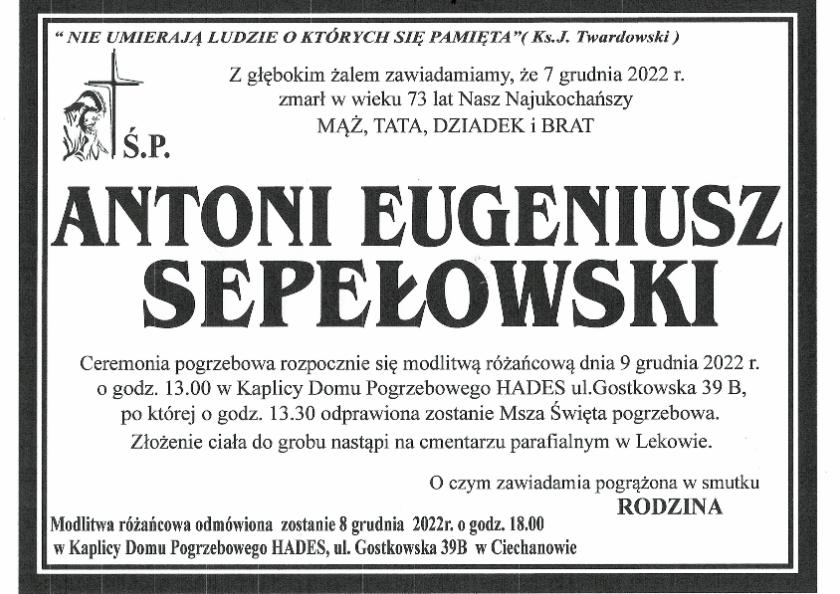ANTONI EUGENIUSZ SEPEŁOWSKI