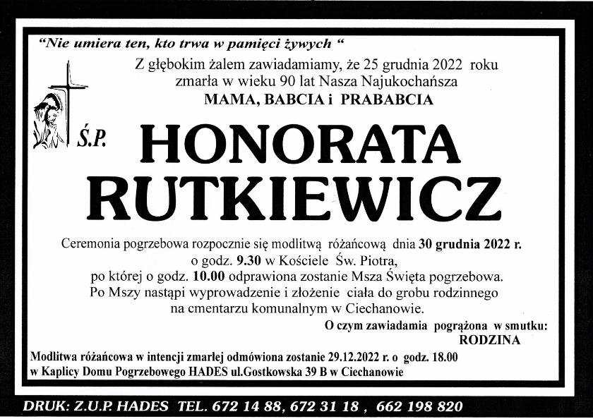 HONORATA RUTKIEWICZ