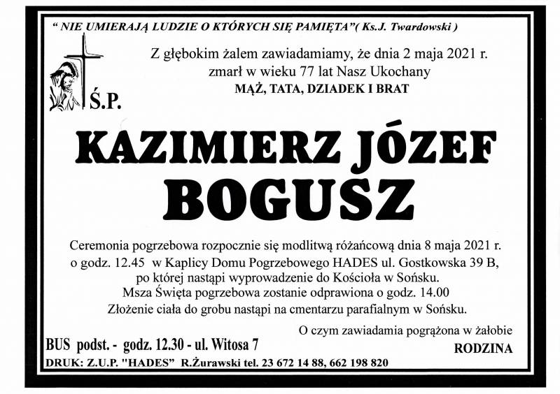 KAZIMIERZ JÓZEF BOGUSZ