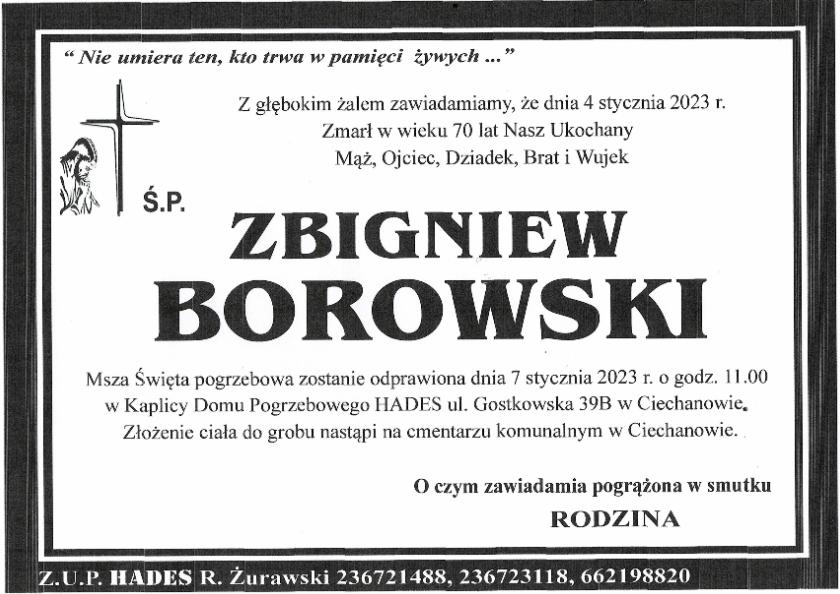 ZBIGNIEW BOROWSKI