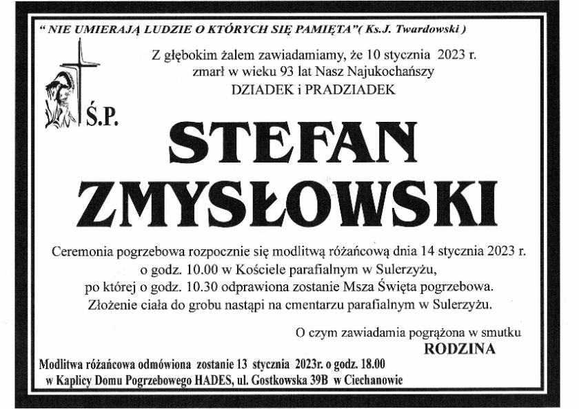 STEFAN ZMYSŁOWSKI
