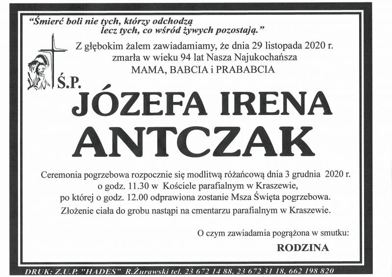 JÓZEFA IRENA ANTCZAK