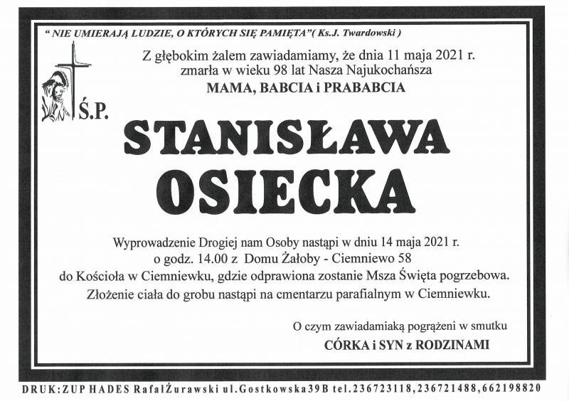 STANISŁAWA OSIECKA