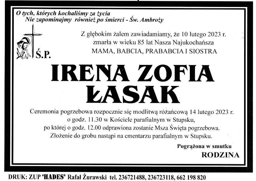 IRENA ZOFIA ŁASAK