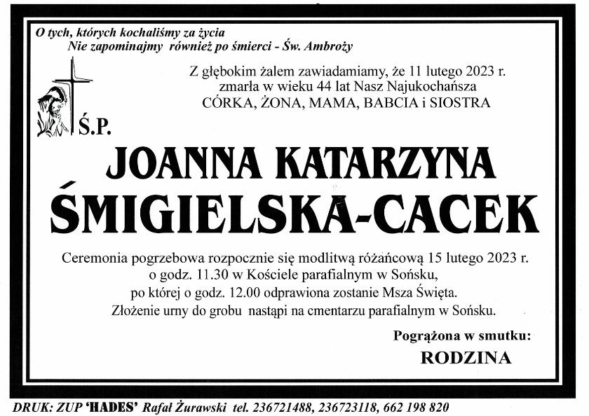 ŚMIGIELSKA-CACEK JOANNA KATARZYNA