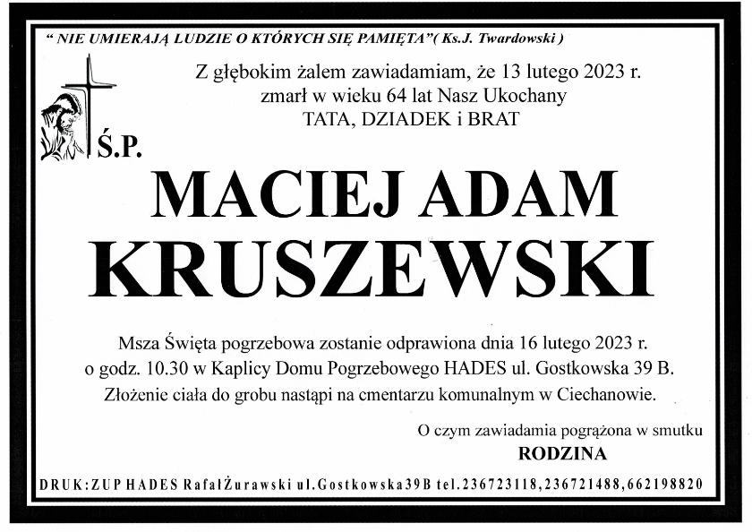 MACIEJ ADAM KRUSZEWSKI