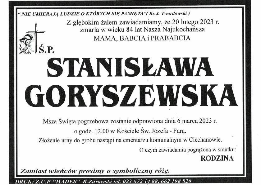 STANISŁAWA GORYSZEWSKA