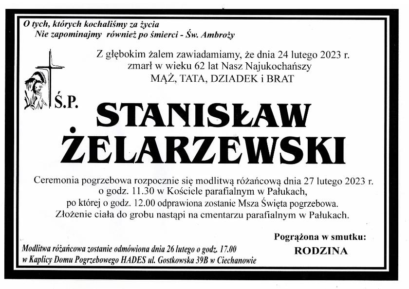 STANISŁAW ŻELARZEWSKI