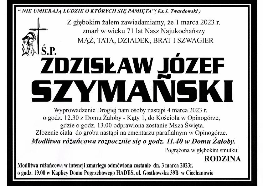 ZDZISŁAW JÓZEF SZYMAŃSKI