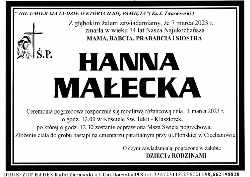 HANNA MAŁECKA
