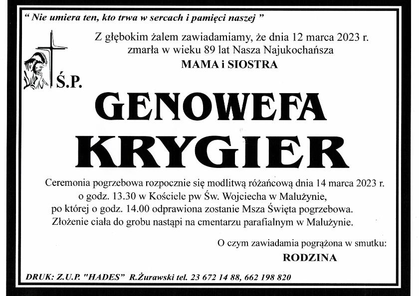 GENOWEFA KRYGIER 