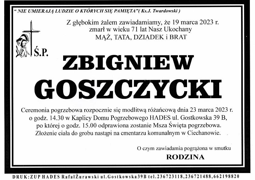 ZBIGNIEW GOSZCZYCKI
