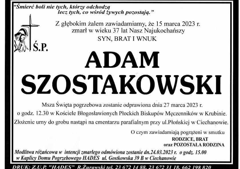 ADAM SZOSTAKOWSKI