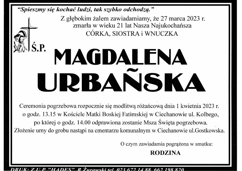 MAGDALENA URBAŃSKA